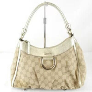 Gucci Abbey Handbag GG canvas gold